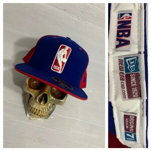 未使用 90's ヴィンテージ NEW ERA ニューエラ　USA製　NBA ロサンゼルスクリッパーズ CLIPPERS ベースボールキャップ　帽子 青×赤 7 5/8