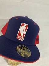 未使用　90's ヴィンテージ USA製　NEW ERA ニューエラ　× NBA ニュージャージーネッツ　紺×赤　ベースボールキャップ　7 3/4 野球帽子_画像4