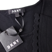 新品 DKNY 17号 ダナキャラン 黒 Aライン ニットワンピース パーティドレス 長袖 ブラック 大きいサイズ 結婚式 二次会 オフィス 凛42Y0903_画像8