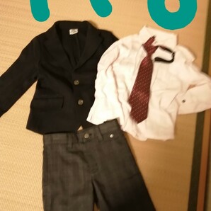 値下　べべBebe男の子スーツ110 入学式 卒園式 セットアップスーツ ハーフパンツ フォーマルスーツ SUIT　