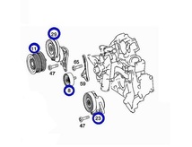 【M's】AMG R230 SLクラス/W220 Sクラス/W215 CLクラス(V8/M113)INA製・他 ベルトテンショナー＋プーリー他 4点SET／1122000970 1132000170_画像2