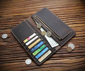 長財布 薄い 牛本革 カード入れ コインケース イタリア製牛革 メンズ長財布