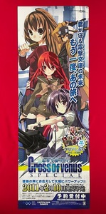 変型サイズ ゲームポスター ニンテンドーDS用 電撃学園RPG Cross of Venus SPECIAL リリース 店頭告知用 非売品 当時モノ 希少　B4389