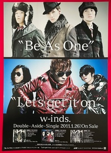 B2サイズポスター w-inds.／Be As One/Let’s get it on CD リリース 店頭告知用 非売品 当時モノ 希少　B3504