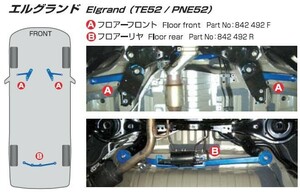 【CUSCO/クスコ】 パワーブレース フロアーフロント エルグランド TE52,PNE52 [842 492 F]