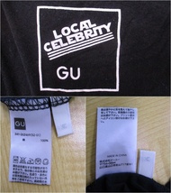 ☆1099【送料無料】GU ジーユー LOCAL CELEBRITY ローカルセレブリティ レディース 半袖 Tシャツ M ブラック 薄手 透け感 かすれプリント_画像7