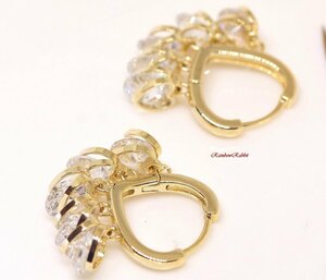 18K RGP Gold diamond CZ Heart серьги-кольца gp5570
