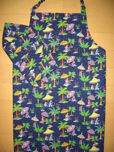* hand made apron 2 point set 140 rom and rear (before and after) ... san cocos nucifera. tree pattern *