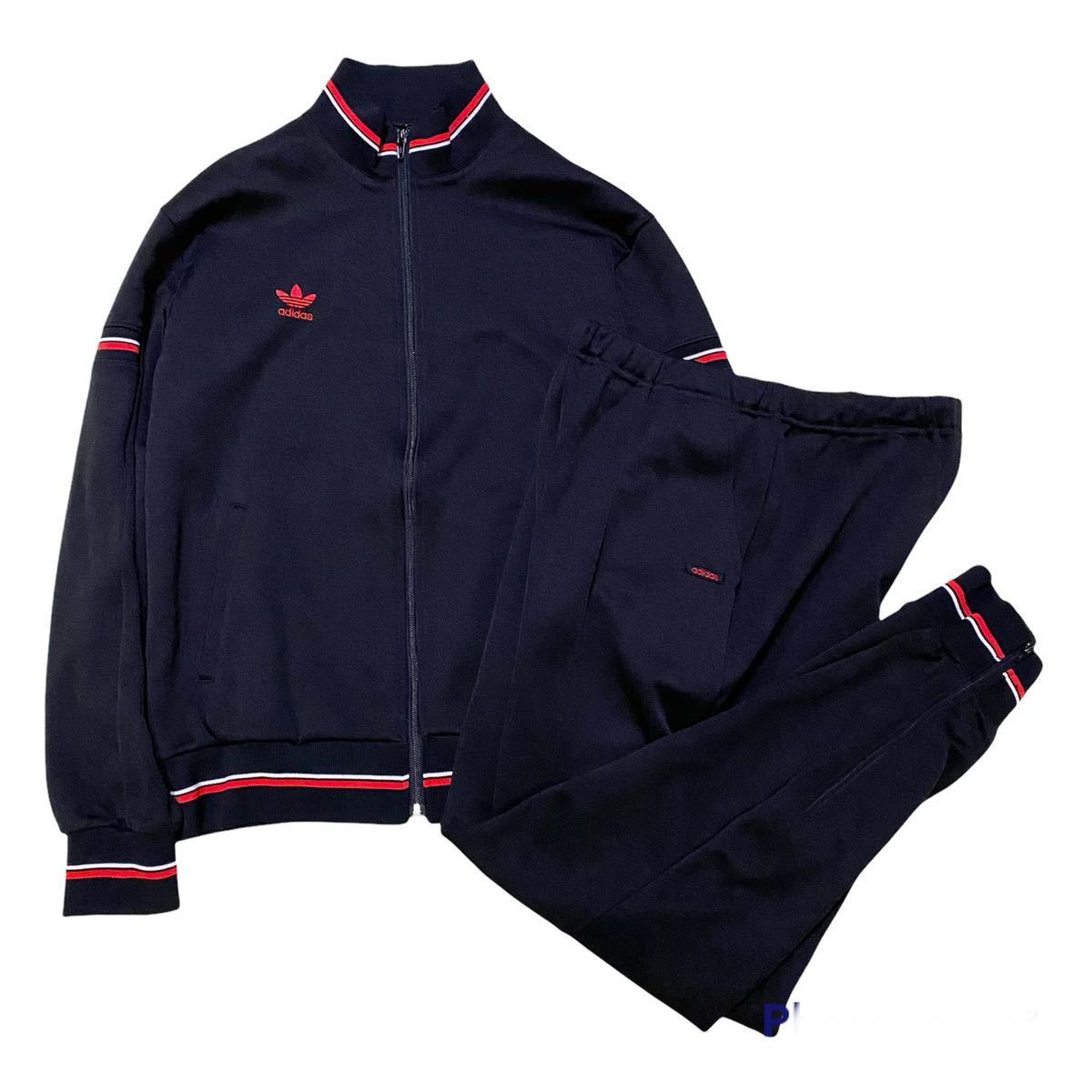 高い素材】 【西ドイツ時代/極美】80s アディダス L〜XL 黒×白 ブランド品専門 L-XL 緑×山吹 デサント製ジャージ 【西ドイツ時代/極美】80sアディダス ジャージ