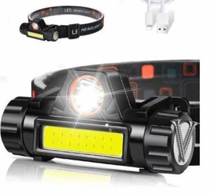 ■【新品未使用】無段階調光 ヘッドランプ　LEDヘッドライト　充電式　登山　釣り　アウトドア　キャンプ　ランニング