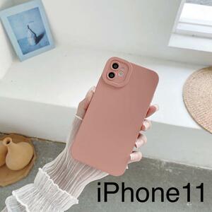 iPhone11 シリコンケース カバー　ピンク 無地 韓国