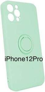 iPhone12 Pro シリコンケース リング付き ライトグリーン 韓国
