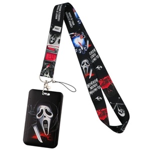  new goods Scream Scream ghost face ID card holder case attaching neck strap company member proof ticket holder card inserting pass case IC card-case 