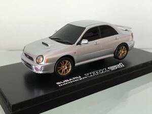 送料無料　1/43 スバル　インプレッサ　WRX STI ミニカー　SUBARU IMPREZA 丸目 シルバー