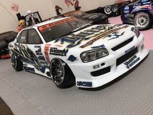 送料無料 1/10 日産 スカイライン ER34 BLITZ ラジコン ボディ LED付き ドリフト ヨコモ YOKOMO NISSAN SKYLINE