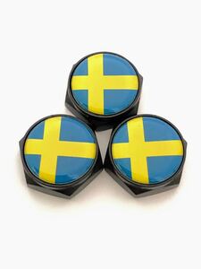 I vehicle inspection "shaken" conform Sweden national flag bolt cover number plate theft . stop VOLVO Wagon Saab SAAB 9-3 9-5 900 sedan cabriolet b