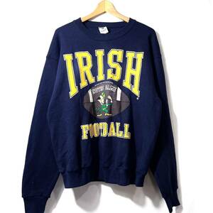 ■ビンテージ USA製 IRISH FOOTBALL NOTRE DAME ノートルダム ファイティング アイリッシュ フットボール 3段プリント スウェット■