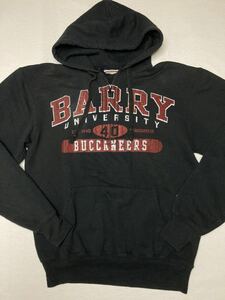 ◆ Champion ◆ チャンピオン BARRY UNIV バリー大学 バリーバッカニアーズ ロゴプリント ハーフzip スウェット パーカー S ブラック