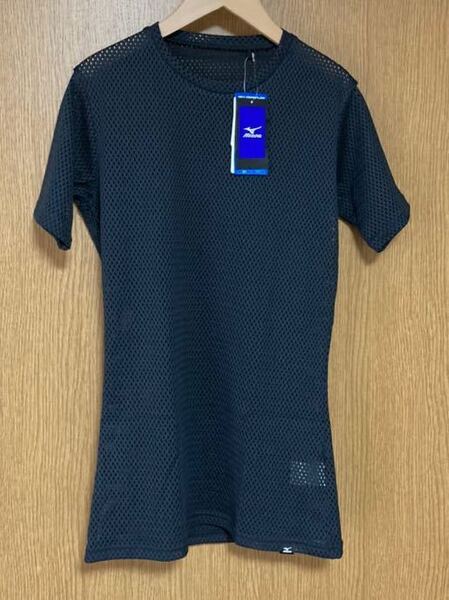 クーポン使用可♪ 新品 未使用 ミズノ KUGEKI メッシュ ドライ インナー 吸汗速乾 Tシャツ 半袖 メンズ L 黒 ゴルフ アウトドア ウエア
