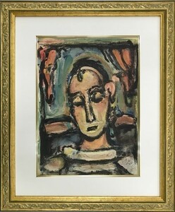 【特価】　　　≪　　ジョルジュ・ルオー　　≫　　　オリジナルリトグラフ【石版画】　　HEAD OF A GIRL　　 1939年　　　GEORGES ROUAULT