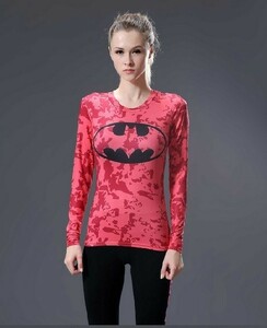 [ including in a package 1700 jpy / new goods / free shipping / domestic sending ]3D T-shirt for women S size speed . sport long sleeve print compression Jim red BA