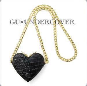新品 ハートミニバッグ ゴールドチェーン GU×UNDERCOVER 黒色 チェーンショルダーバッグ ポーチ 斜め掛け 小物入れ