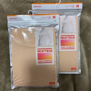 UNIQLO ユニクロ WヒートテックUネックT(8分袖)サイズM カラー31 BEIGE 2袋セット