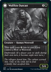 MTG ■緑/英語版■ 《狼族ののけ者/Wolfkin Outcast》イニストラード:ダブルフューチャー DBL