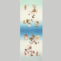 浮世絵　歌川国芳「蛸とふぐ」二重ガーゼ手拭い　R41-151-SP-1582B_画像1