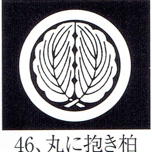 貼り紋「男貼紋」黒地用（６枚１組）「丸に抱き柏」　き188-25361-46