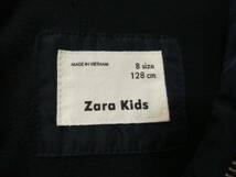 zara kids ザラ キッズ 8 128㎝ 中綿 ジャンパー フード 紺 ジップアップ ボタン(33)_画像4