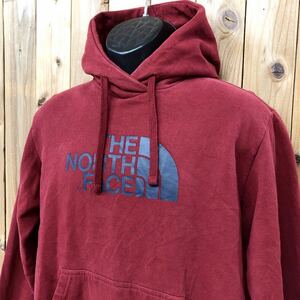 90's◇THE NORTH FACE ノースフェイス スウェット プルオーバー パーカー トップス 裏起毛 BIGロゴ アウトドア アメカジ USA古着 メンズM