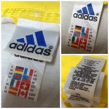 90's◇adidas アディダス ナイロンジャケット ウィンドブレーカー ジップアップ ロゴ刺繍 リブ袖 イエロー スポーツ ストリート USA古着 M_画像7