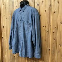 90-00's◇Eddie Bauer エディーバウアー 長袖シャツ ボタンダウン トップス 無地 シャンブレー アウトドア アメカジ USA古着 ビンテージ XL_画像2