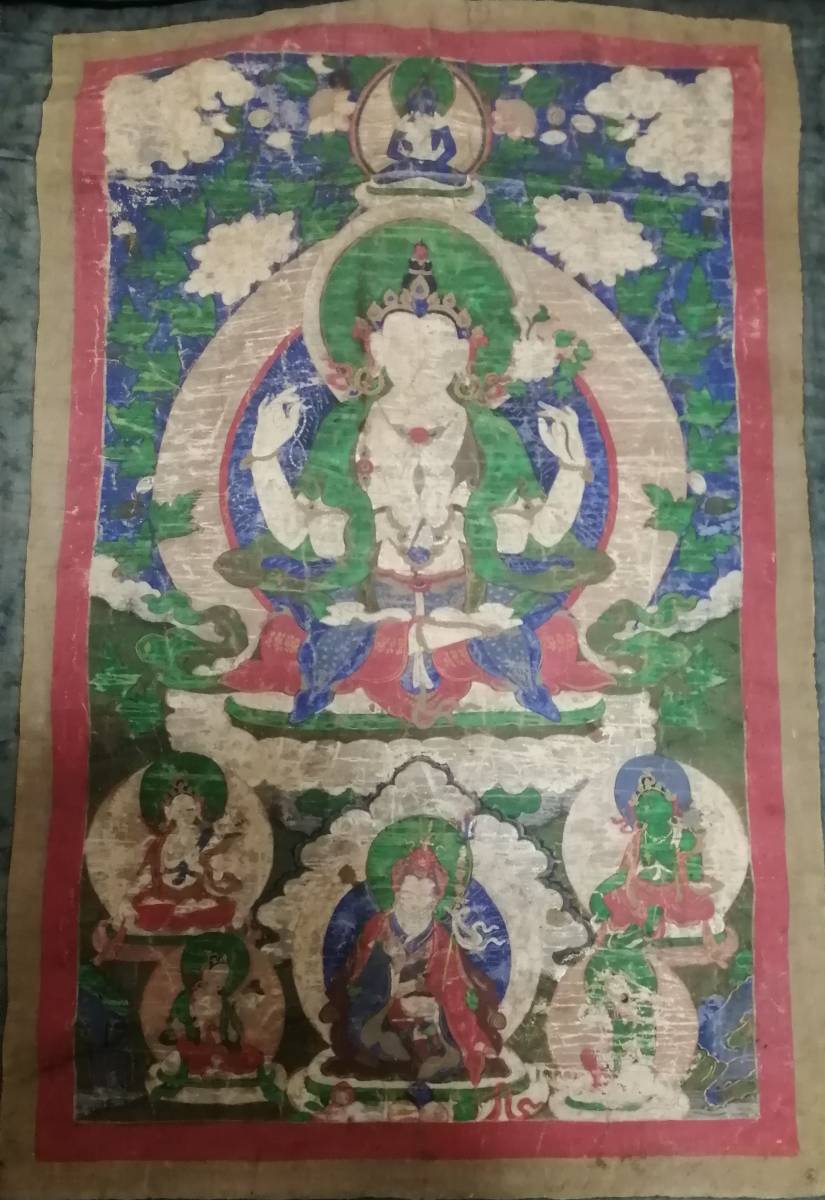 Era Tibet Thangka Tang Dynasty Mandala Buddhist Painting Scroll Hand-painted Buddhist Painting Buddhist Art Buddhist Art Mandala Temple Buddhist Scripture Religious Tools, artwork, painting, Ink painting