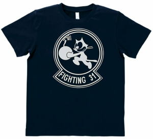 おもしろ　Tシャツ　FIGTING　31　ネイビー　MLサイズ　送料無料　ｈ39