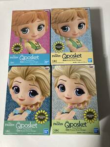 【未開封・即決】4個セット Qposket Disney エルサ アナposket アナと雪の女王　フィギュア アナ雪