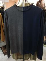 sophnet ソフネット 13AW 2TONE PANEL CREW NECK ニット 灰 紺 M_画像1