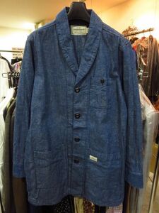 NEIGHBOR HOOD ネイバーフッド 14SS H - DRESSING / CL - COAT 製品洗いコットンリネンシャンブレーコート 青 ブルー BLUE M
