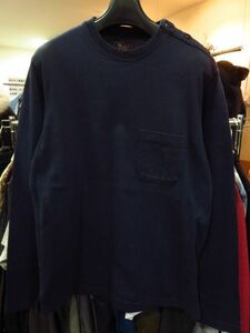 WOOLRICH WOOLEN MILLS ウールリッチ ウーレンミルズ 肩ボタン カットソー ロンT 紺 ネイビー NAVY M