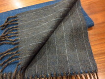 HILLTOP ヒルトップ カシミヤ100% MADE IN SCOTLAND スコットランド製 リバーシブルカシミヤマフラー ネイビー グレー_画像2