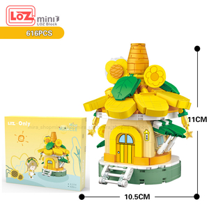 レゴ LEGO 互換 不可 LOZ ブロック 積木 ひまわりハウス 可愛い 知り育玩具 玩具 組立 手作り 親子交流