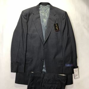 新品タグ付き　高級エルメジルドゼニア　Ermenegildo zegna TROFEO 600 サイズAB7２つボタン　チャコールグレー系ダブルパープルストライプ