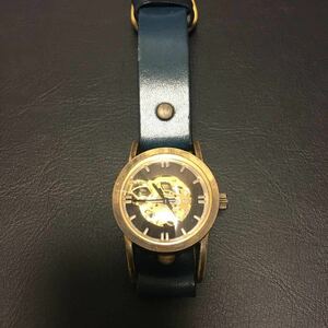 【限定品】真鍮・本革　ハンドメイド手巻き式腕時計（日本製）