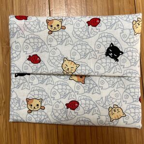 ティッシュケース小物入れ付 ネコ柄