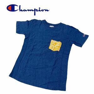 a886 人気 Champion チャンピオン REVERSE WEAVE リバースウェーブ 半袖 Tシャツ Tee ポケットTシャツ トップス ネイビー系 メンズ M