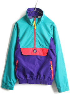 80s 希少サイズ S ■ Woolrich SIGMET GEAR ジップ ハイネック トリコカラー ナイロン ジャケット ( メンズ )古着 ウールリッチ ビンテージ