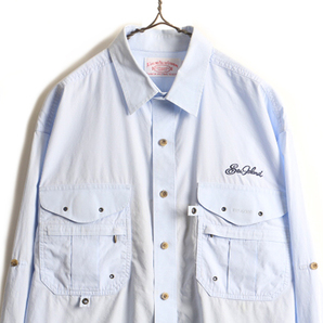 大きいサイズ XL ■ FILSON フィルソン コットン 長袖 フィッシング シャツ ( メンズ ) 古着 アウトドア ポケット付き 長袖シャツ ブルーの画像2
