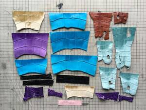 CR1-672★クロコダイル アラカルトセット 手縫い革漉きボンド張り合わせ練習に　レザークラフト　コインケースキーケース