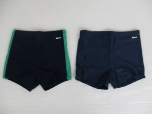 [ unused goods!]*Sprinter/ Sprinter * man . swimming wear 2 point set ① navy blue × green line /M size ② navy blue /L size long-term keeping goods 